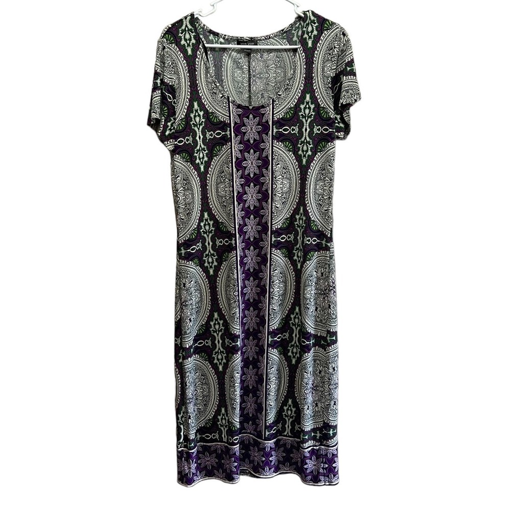 Voir Voir Dress Womens Size 8 Paisley Abstract Sleeveless Knee Length